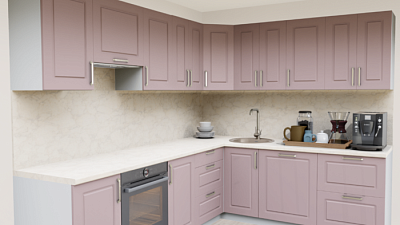 Кухня угловая Пастель пастила